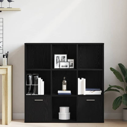vidaXL Book Cabinet Black Oak 98x29x97.5 cm Engineered Wood