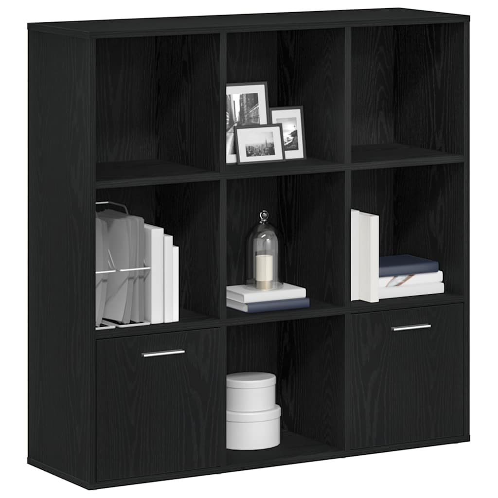 vidaXL Book Cabinet Black Oak 98x29x97.5 cm Engineered Wood