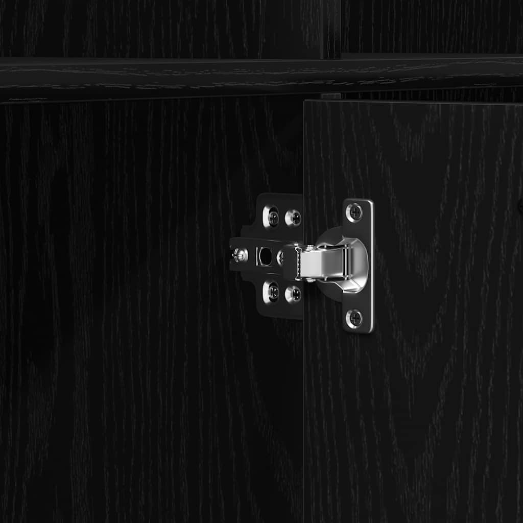 vidaXL Book Cabinet Black Oak 98x29x97.5 cm Engineered Wood