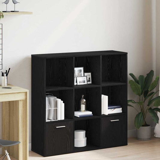 vidaXL Book Cabinet Black Oak 98x29x97.5 cm Engineered Wood