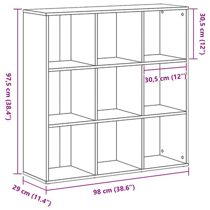 vidaXL Book Cabinet Black Oak 98x29x97,5 cm Engineered Wood