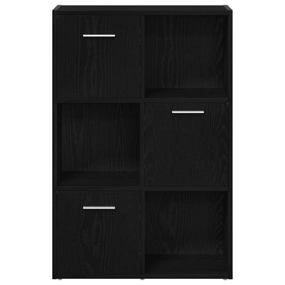 vidaXL Book Cabinet/Room Divider Black Oak 60.5x30x90cm Engineered Wood