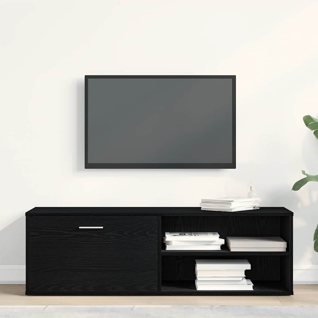 vidaXL TV Cabinet Black Oak 120x34x37 cm Engineered Wood