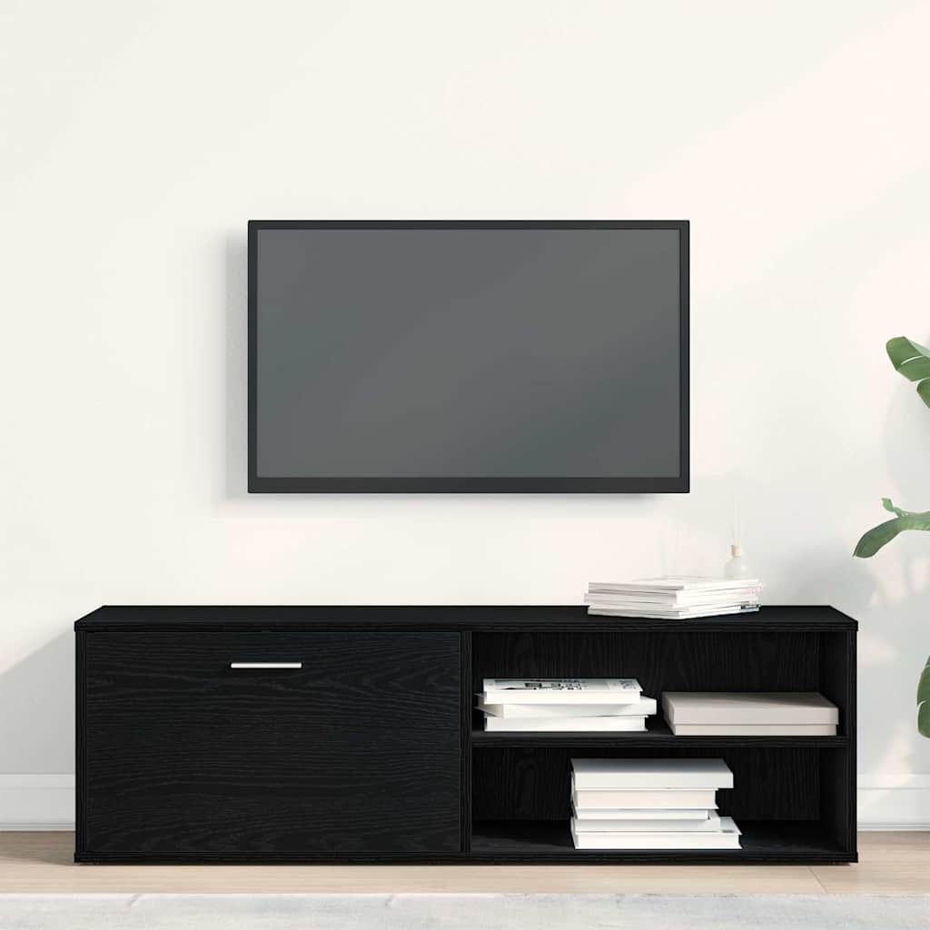 vidaXL TV Cabinet Black Oak 120x34x37 cm Engineered Wood