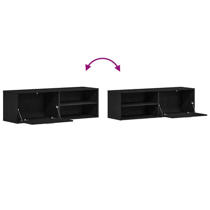 vidaXL TV Cabinet Black Oak 120x34x37 cm Engineered Wood