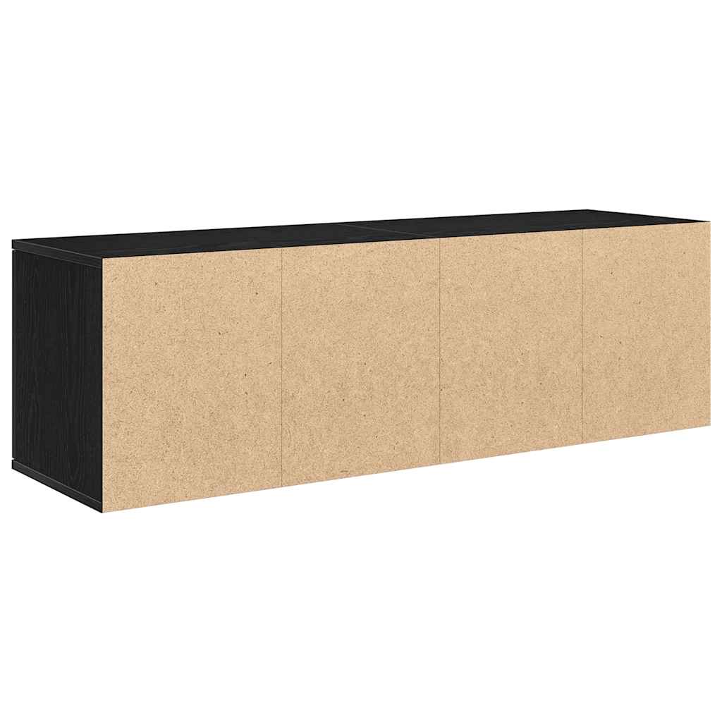 vidaXL TV Cabinet Black Oak 120x34x37 cm Engineered Wood