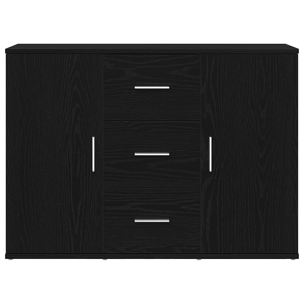 vidaXL Sideboard Black Oak 91x29.5x65 cm Engineered Wood