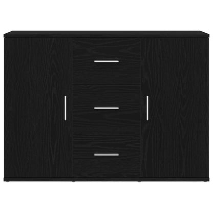 vidaXL Sideboard Black Oak 91x29.5x65 cm Engineered Wood