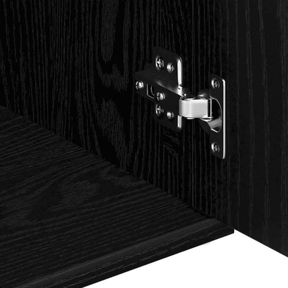 vidaXL Sideboard Black Oak 91x29.5x65 cm Engineered Wood