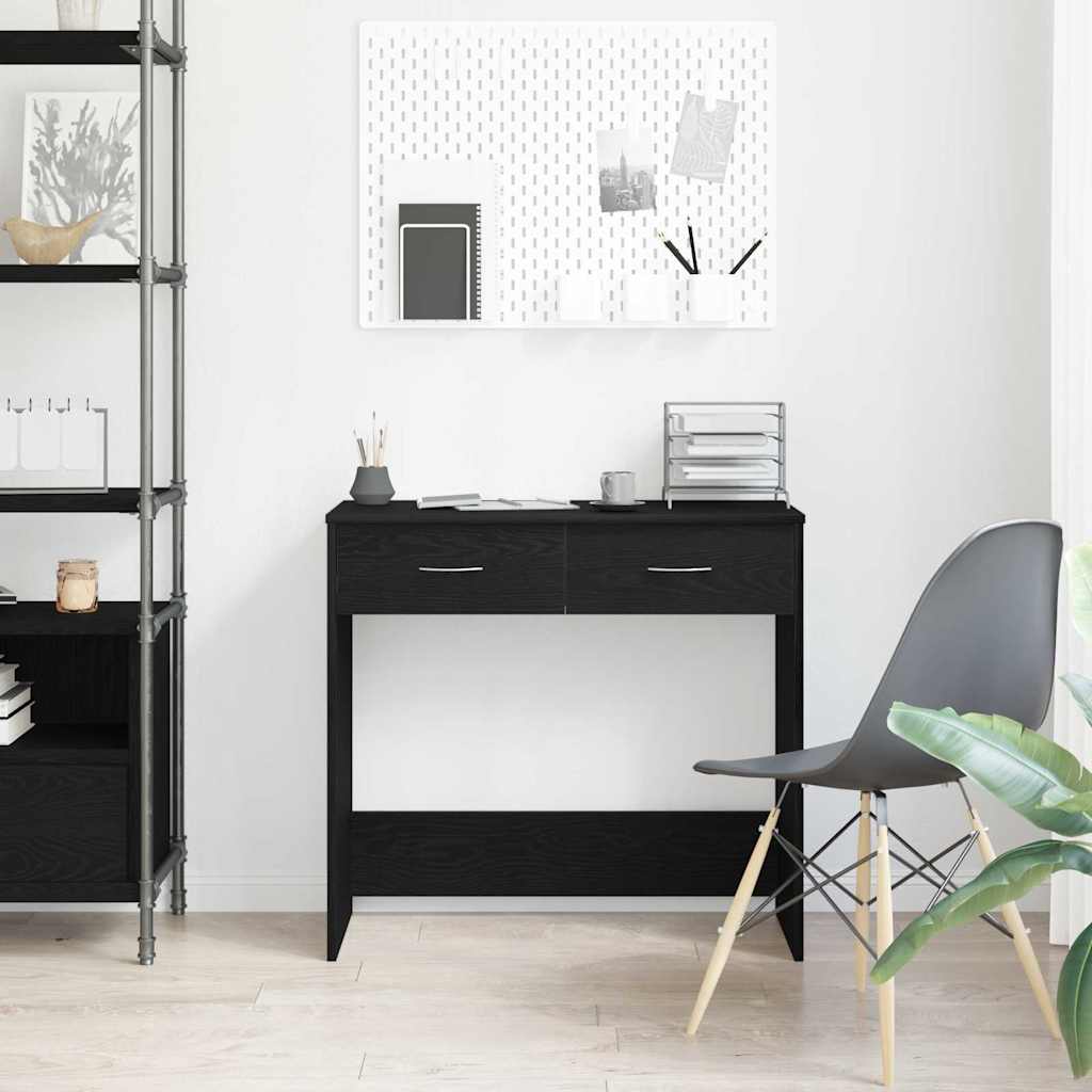 vidaXL Desk with Drawer Black Oak 80 x 40 x 75 cm Engineered Wood