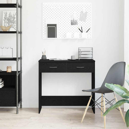 vidaXL Desk with Drawer Black Oak 80 x 40 x 75 cm Engineered Wood