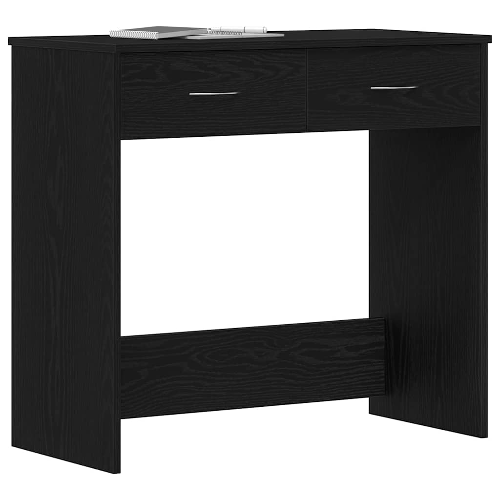 vidaXL Desk with Drawer Black Oak 80 x 40 x 75 cm Engineered Wood