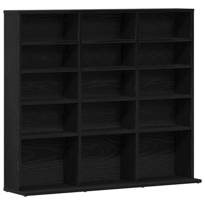 vidaXL CD Cabinet Black Oak 100x23x89,5 cm Engineered Wood