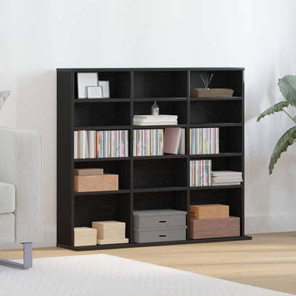 vidaXL CD Cabinet Black Oak 100x23x89,5 cm Engineered Wood