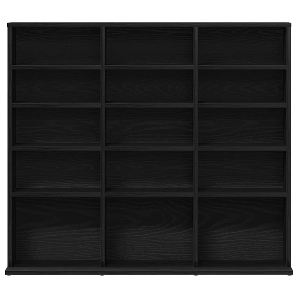vidaXL CD Cabinet Black Oak 100x23x89,5 cm Engineered Wood