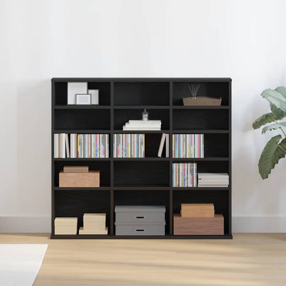 vidaXL CD Cabinet Black Oak 100x23x89,5 cm Engineered Wood