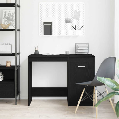 vidaXL Desk with Storage Black Oak 100 x 50 x 76 cm Engineered Wood