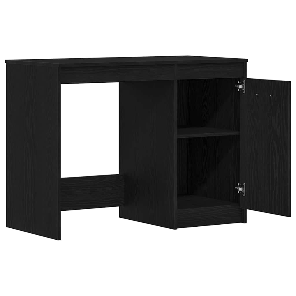 vidaXL Desk with Storage Black Oak 100 x 50 x 76 cm Engineered Wood