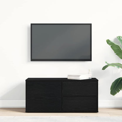 vidaXL TV Cabinet 80 x 34 x 36 cm Black Oak Engineered Wood