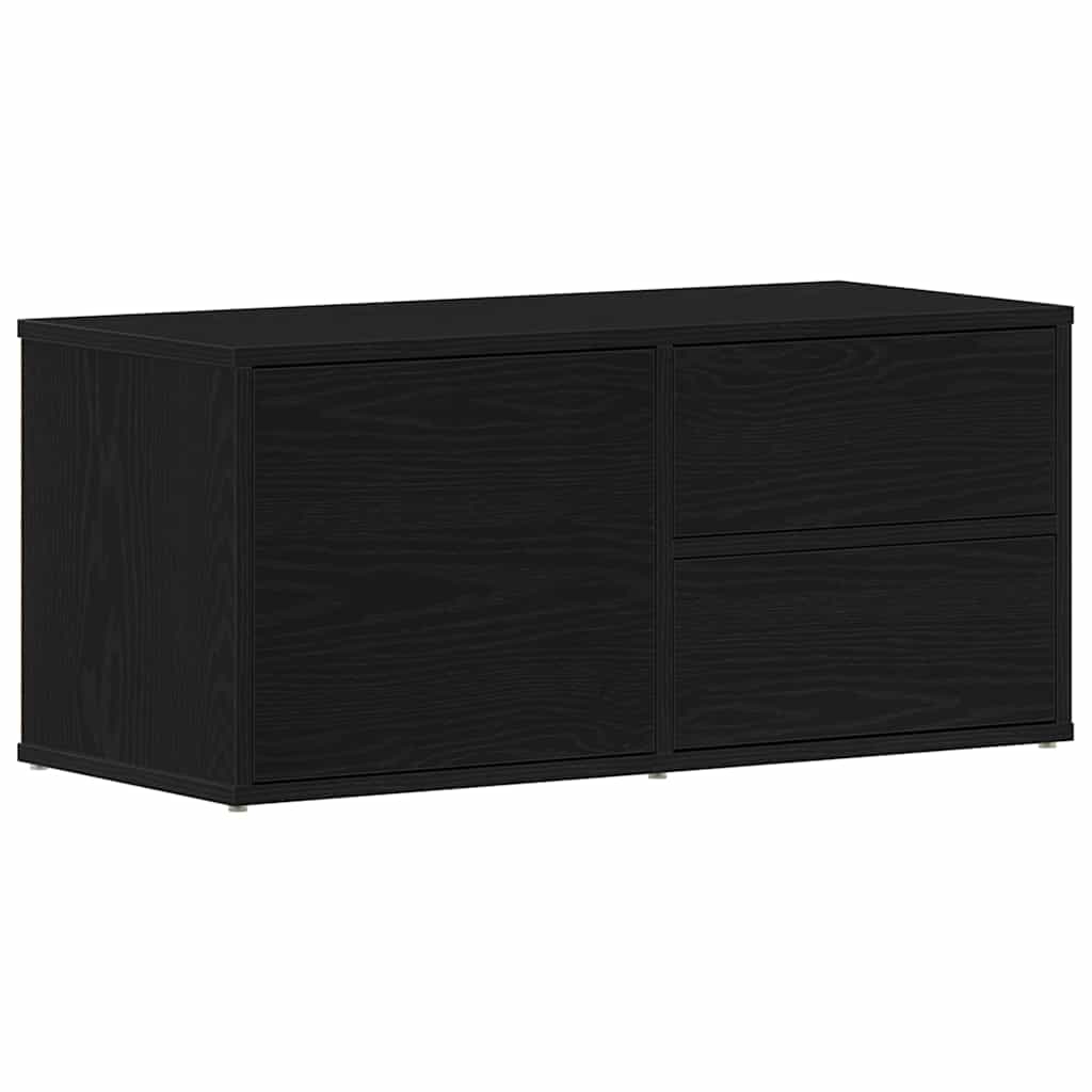 vidaXL TV Cabinet 80 x 34 x 36 cm Black Oak Engineered Wood