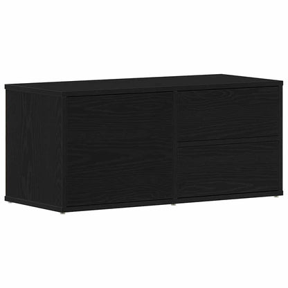 vidaXL TV Cabinet 80 x 34 x 36 cm Black Oak Engineered Wood