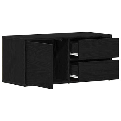 vidaXL TV Cabinet 80 x 34 x 36 cm Black Oak Engineered Wood