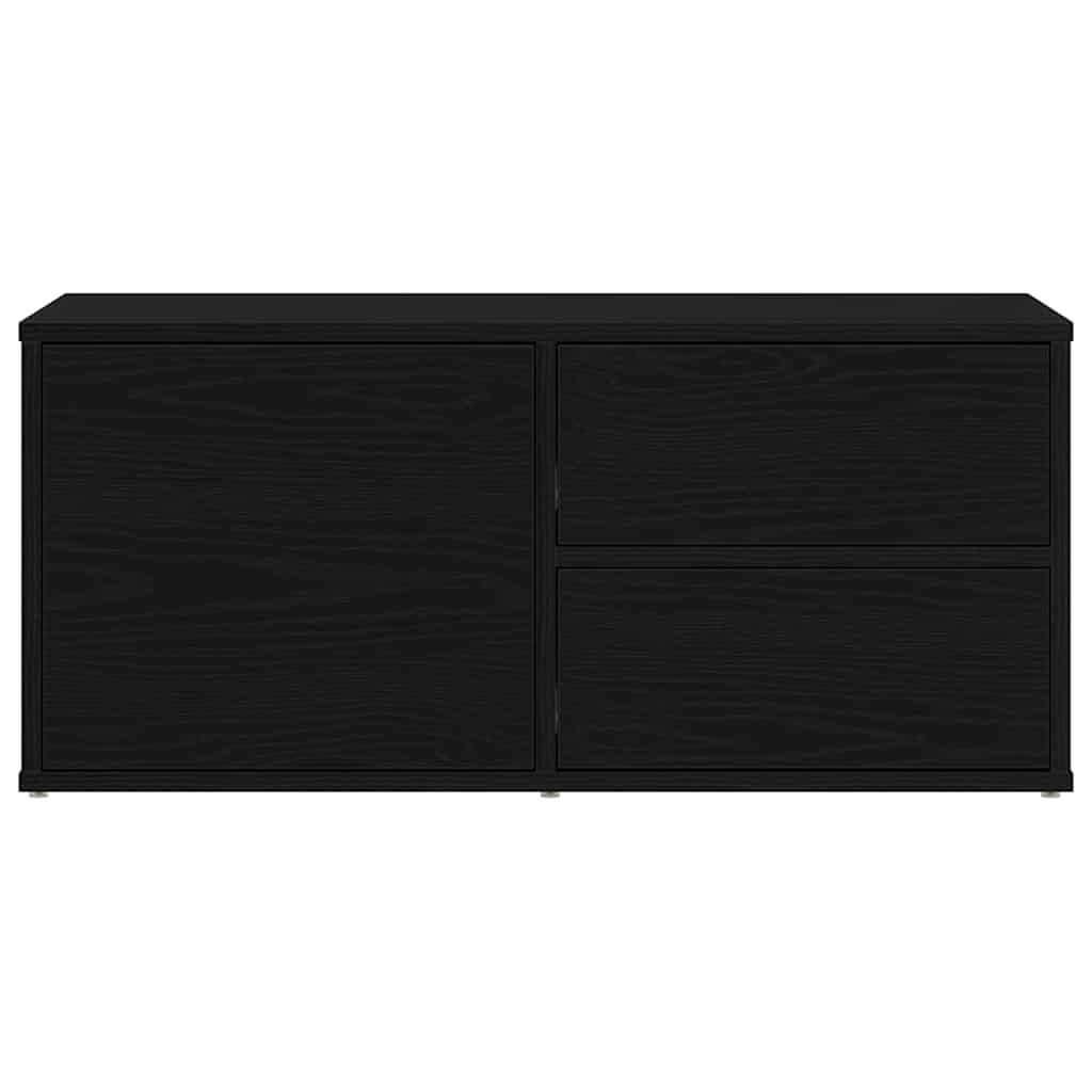 vidaXL TV Cabinet 80 x 34 x 36 cm Black Oak Engineered Wood
