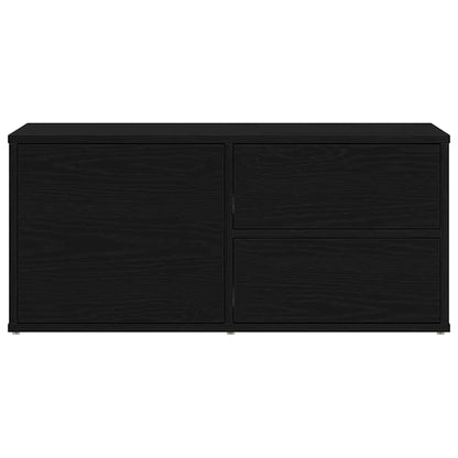 vidaXL TV Cabinet 80 x 34 x 36 cm Black Oak Engineered Wood