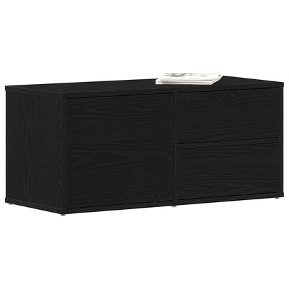 vidaXL TV Cabinet 80 x 34 x 36 cm Black Oak Engineered Wood