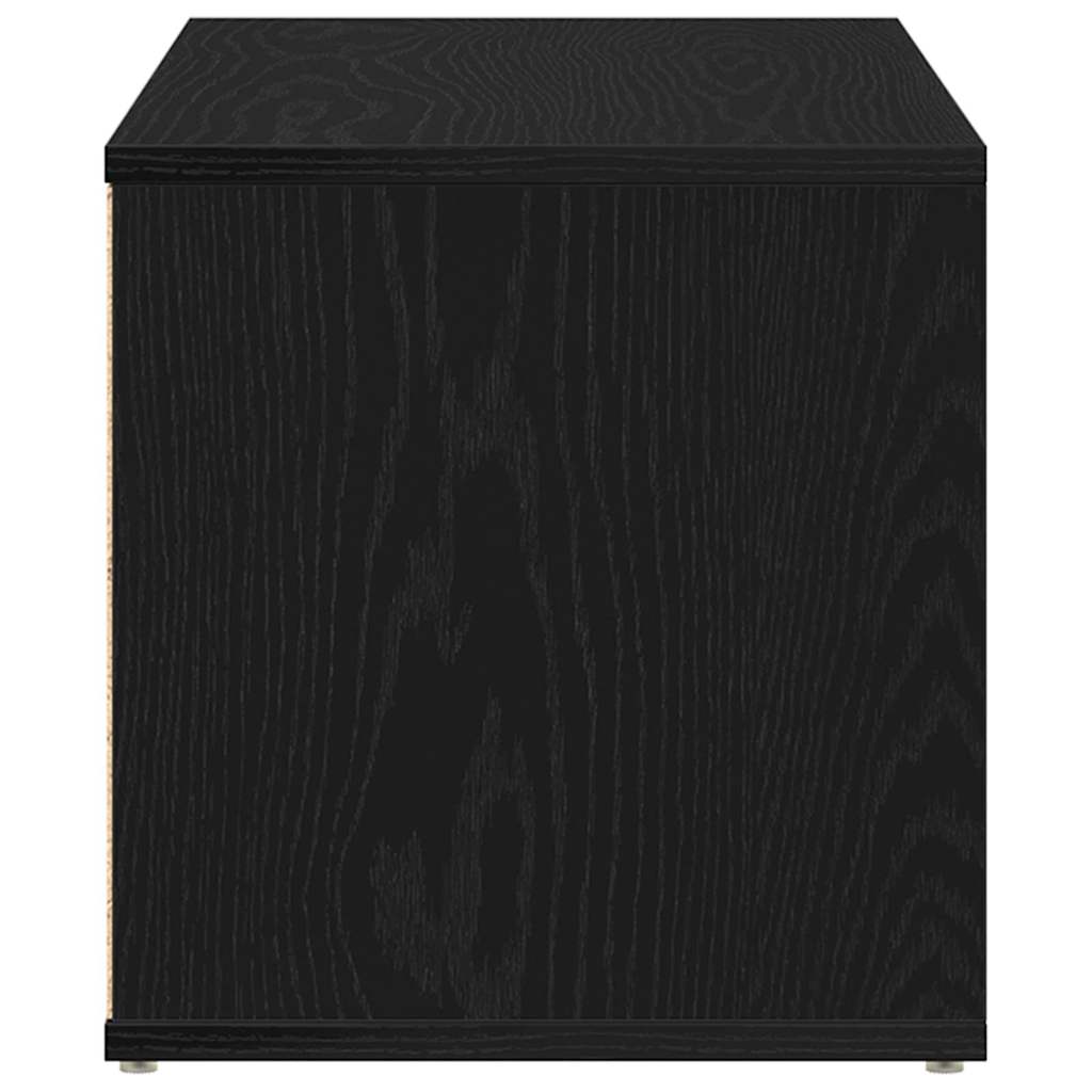 vidaXL TV Cabinet 80 x 34 x 36 cm Black Oak Engineered Wood