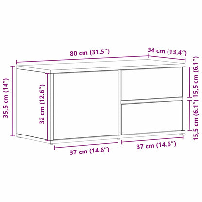 vidaXL TV Cabinet Black Oak 80 x 34 x 36 cm Engineered Wood