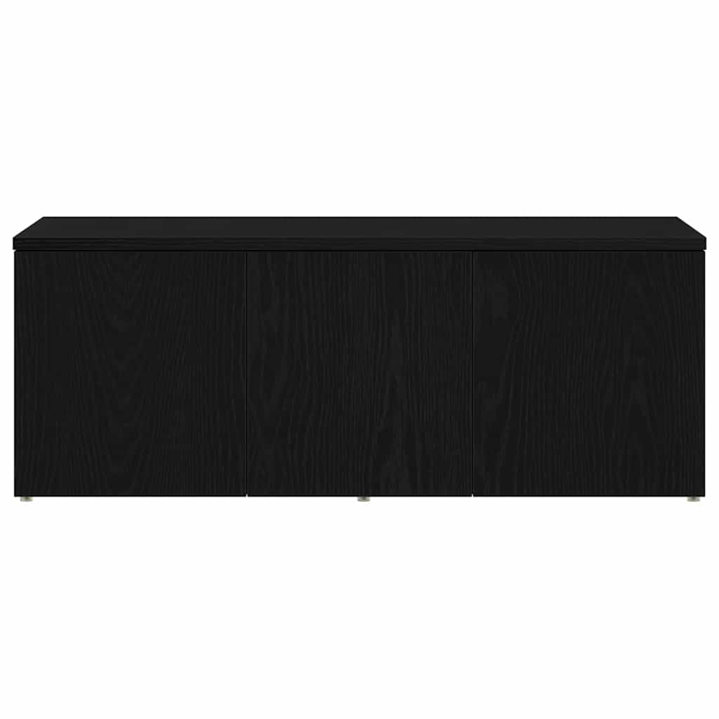 vidaXL TV Cabinet with Drawer Black Oak 80x34x30 cm Engineered Wood
