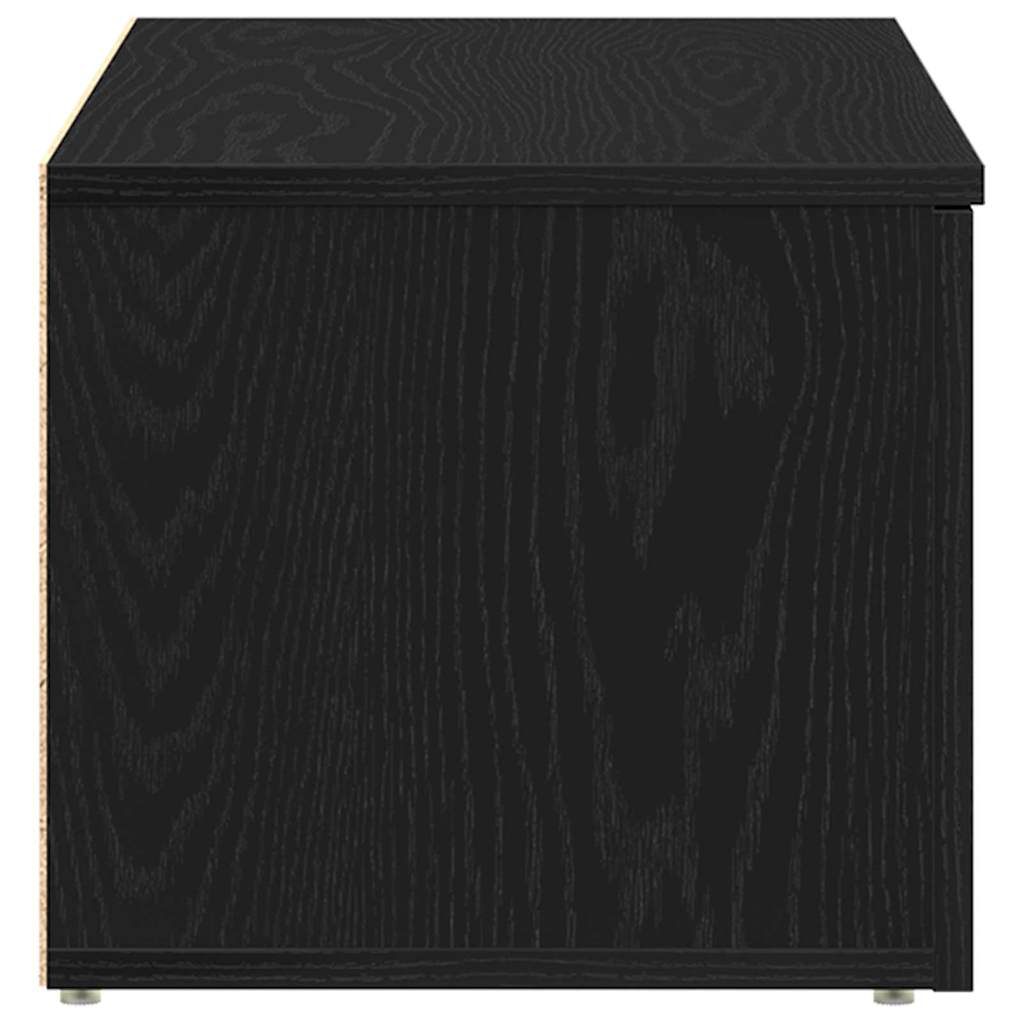 vidaXL TV Cabinet with Drawer Black Oak 80x34x30 cm Engineered Wood