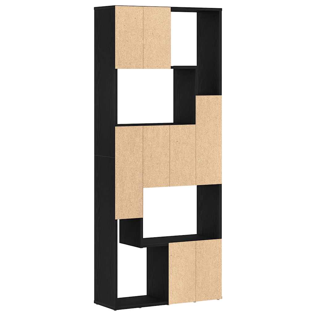 vidaXL Bookcase Black Oak 67x24x161 cm Engineered Wood