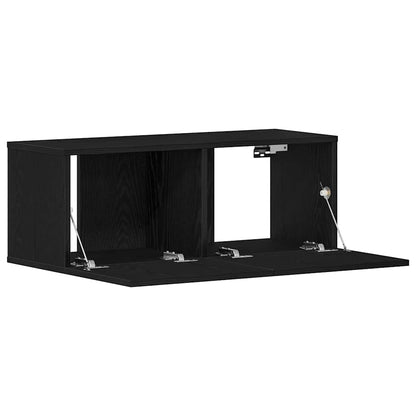 vidaXL TV Cabinet Black Oak 80 x 30 x 30 cm Engineered Wood