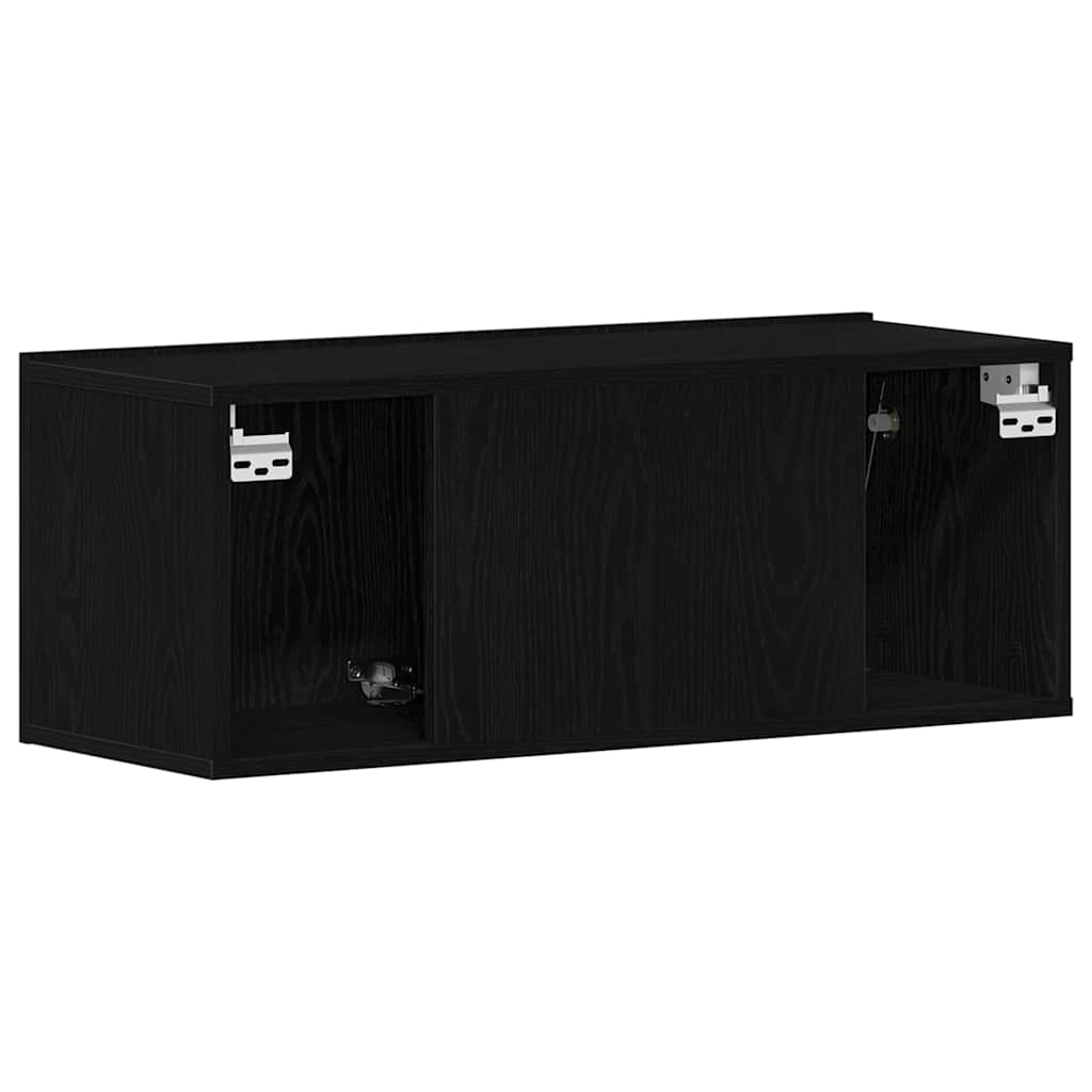 vidaXL TV Cabinet Black Oak 80 x 30 x 30 cm Engineered Wood