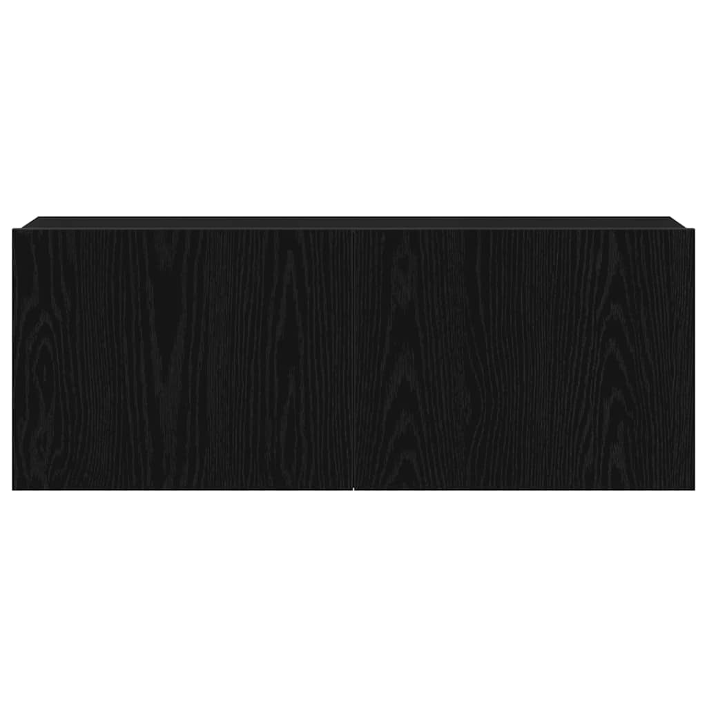 vidaXL TV Cabinet Black Oak 80 x 30 x 30 cm Engineered Wood