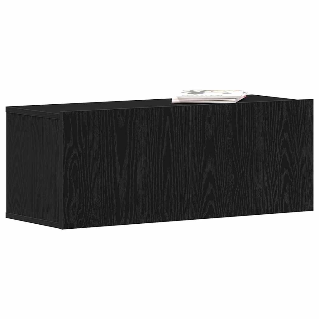vidaXL TV Cabinet Black Oak 80 x 30 x 30 cm Engineered Wood