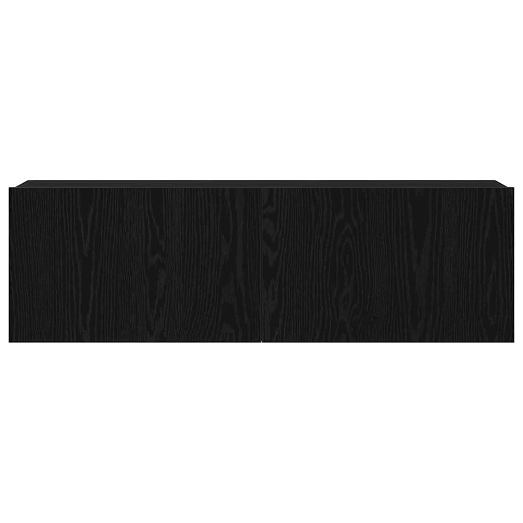 vidaXL TV Cabinet Black Oak 100 x 30 x 30 cm Engineered Wood