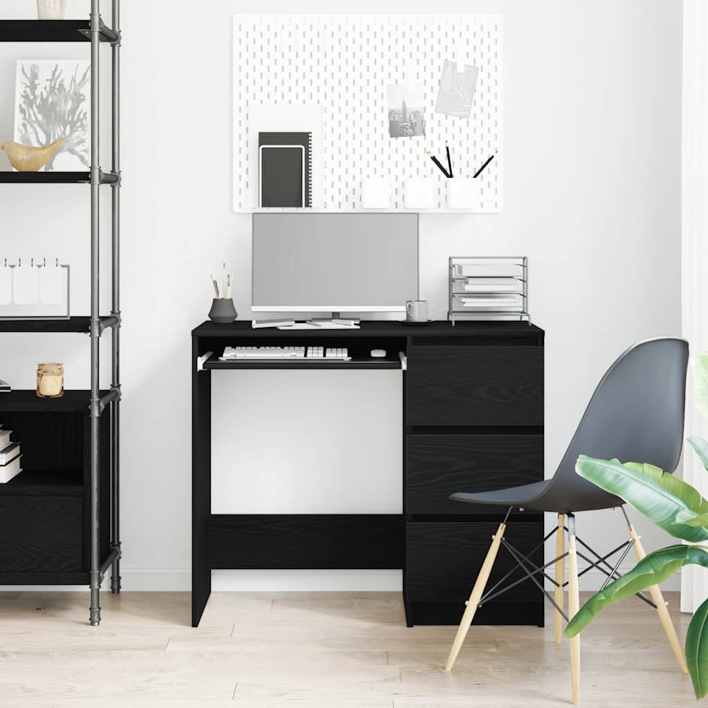 vidaXL Desk Black Oak 90x45x76 cm Engineered Wood
