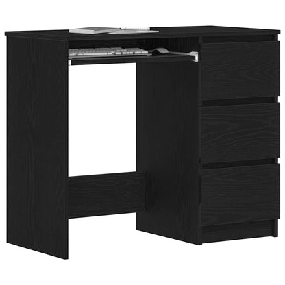 vidaXL Desk Black Oak 90x45x76 cm Engineered Wood