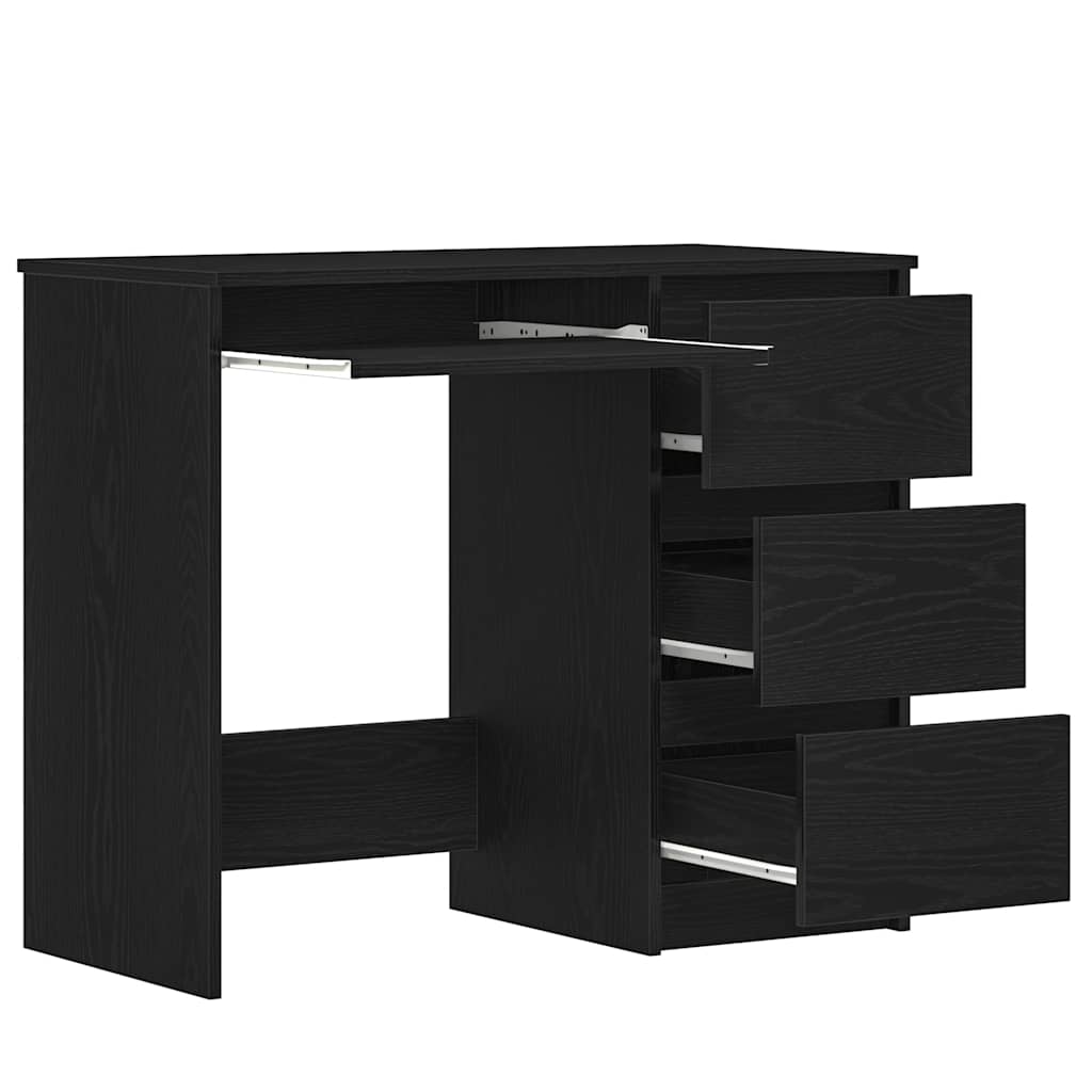 vidaXL Desk Black Oak 90x45x76 cm Engineered Wood
