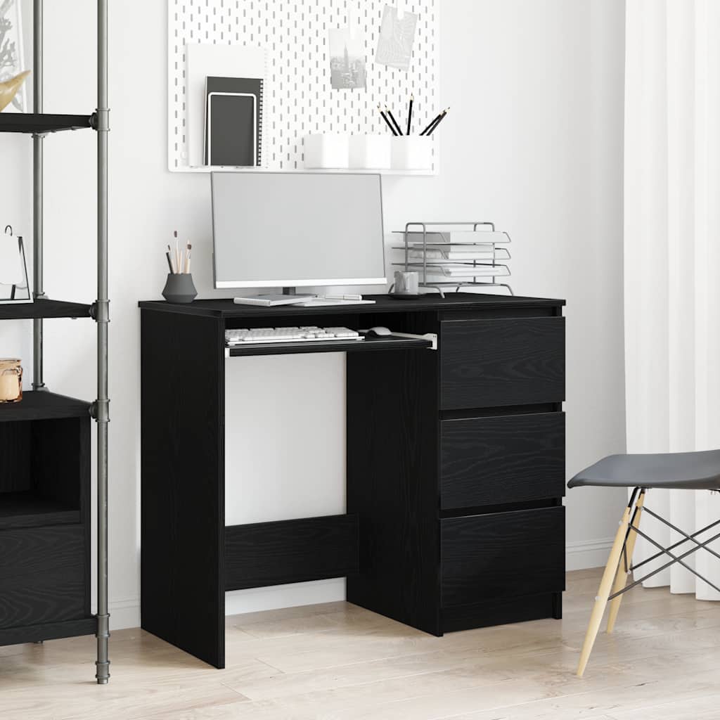 vidaXL Desk Black Oak 90x45x76 cm Engineered Wood