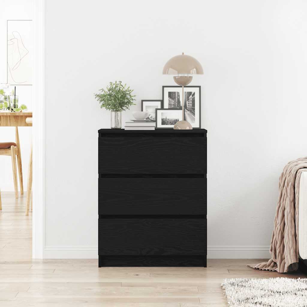 vidaXL Sideboard Black Oak 60x35x76 cm Engineered Wood