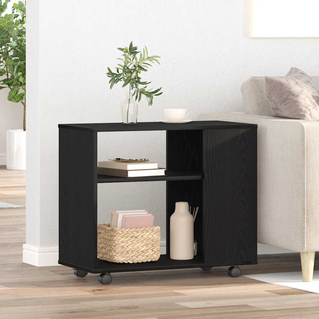 vidaXL Side Table Black Oak 70x35x60.5 cm Engineered Wood