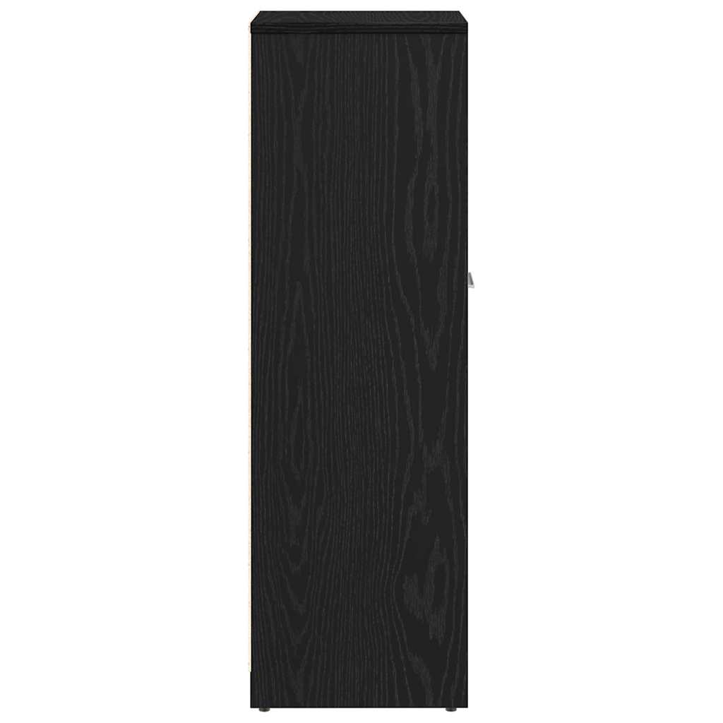 vidaXL Bathroom Cabinet Black Oak 30x30x95 cm Engineered Wood