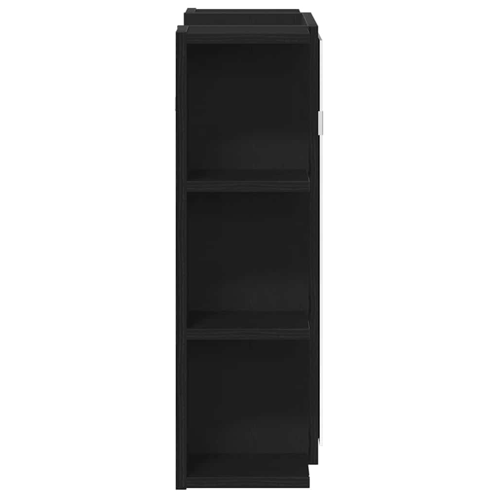 vidaXL Mirror Cabinet Black Oak 80 x 20.5 x 64 cm Engineered Wood