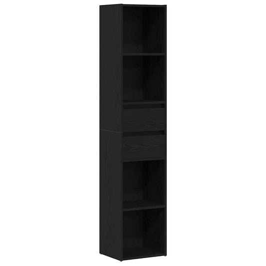 vidaXL Book Cabinet 4-Tier 36 x 30 x 171 cm Engineered Wood Black Oak