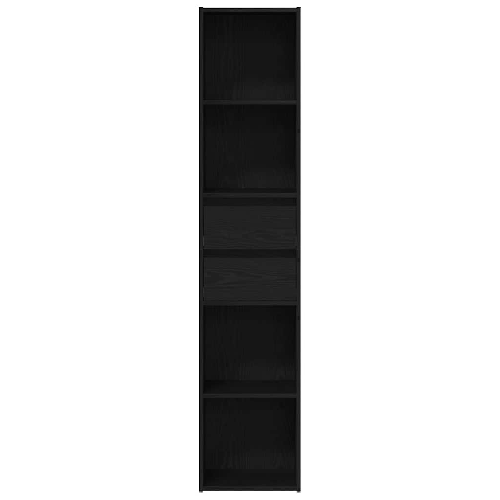 vidaXL Book Cabinet Black Oak 36 x 30 x 171 cm Engineered Wood