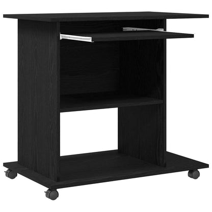 vidaXL Computer Desk Black Oak 80x50x75 cm Engineered Wood